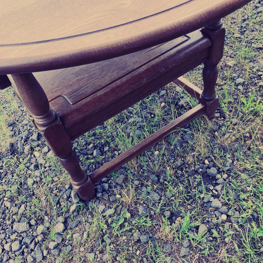 希少高級 オーク無垢材モンクスチェア アームチェア ラウンドテーブル 2way