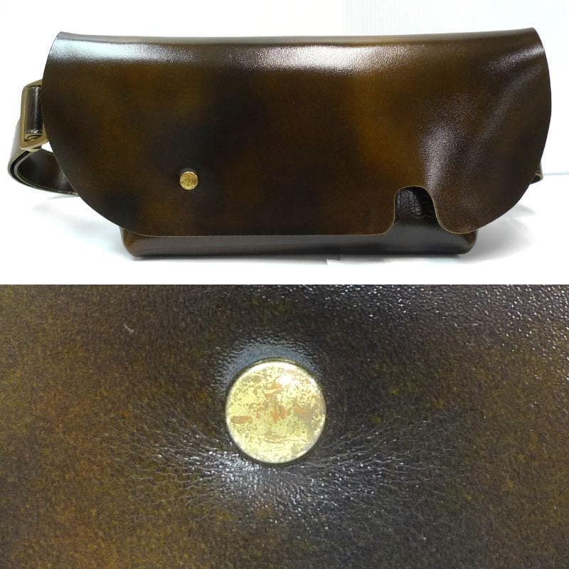 Uni&co.　メッセンジャーバッグ　レザー　ダークブラウン×ブラウン