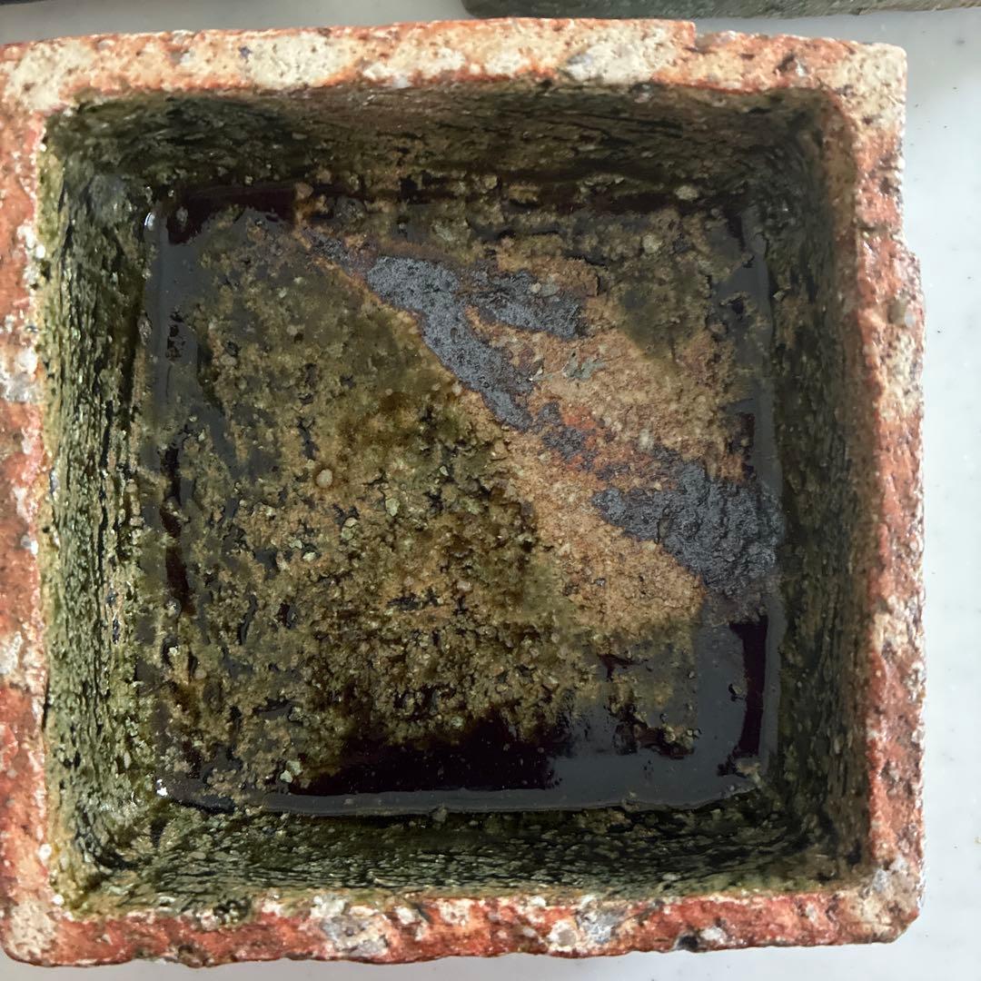 陶芸家　金本卓也氏　奈良県　陶器　二段お重　織部