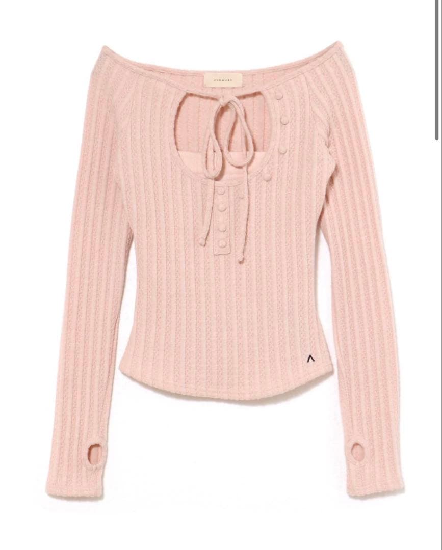 トップス andmary Nini ribbon tops pink