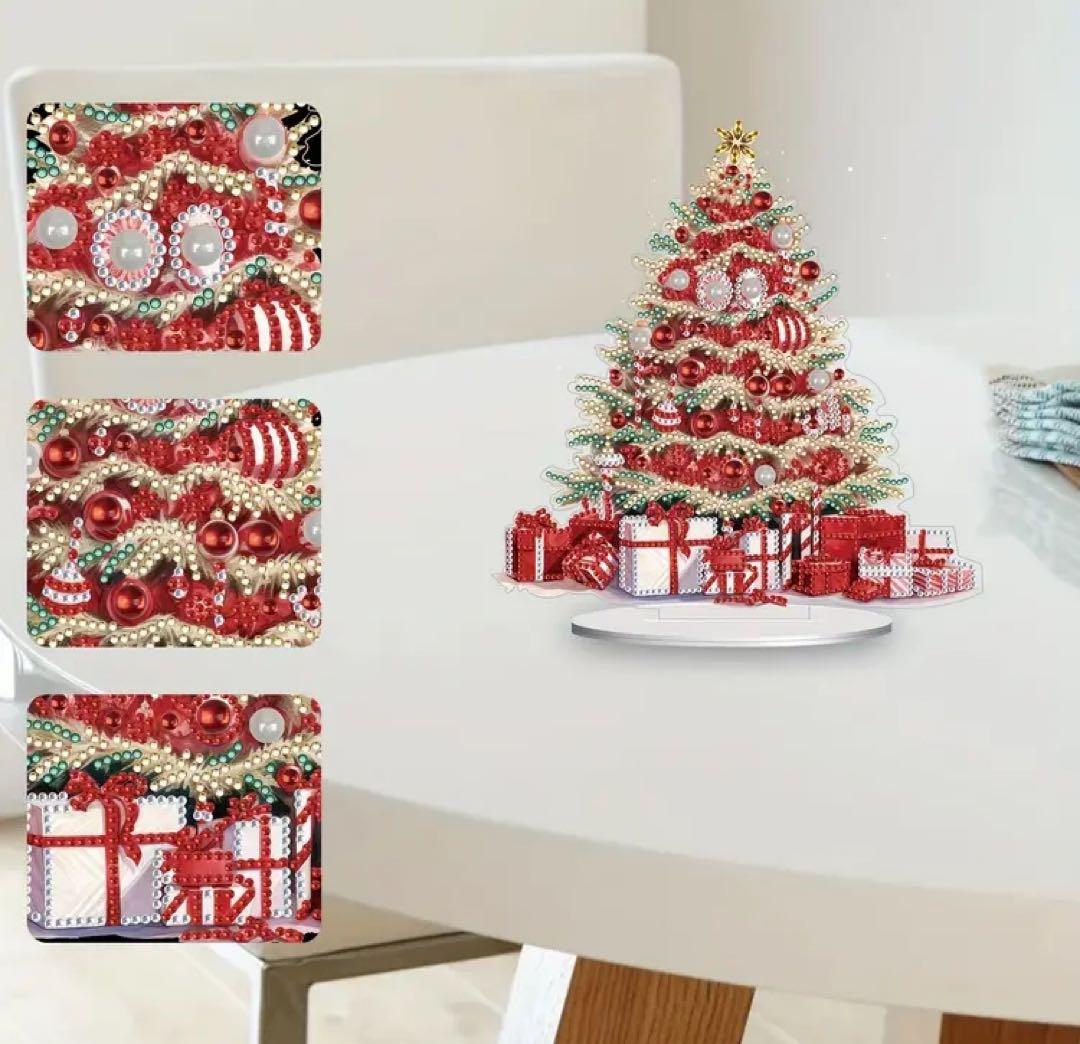 ダイヤモンドアート これなら場所を気にせず飾れます 赤が素敵クリスマスツリー
