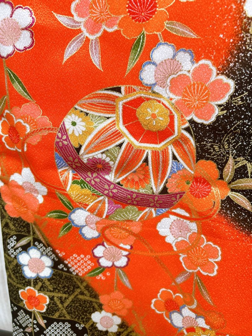 お買い得品♡七五三　7歳　女の子　フルセット　一式　朱色　黒