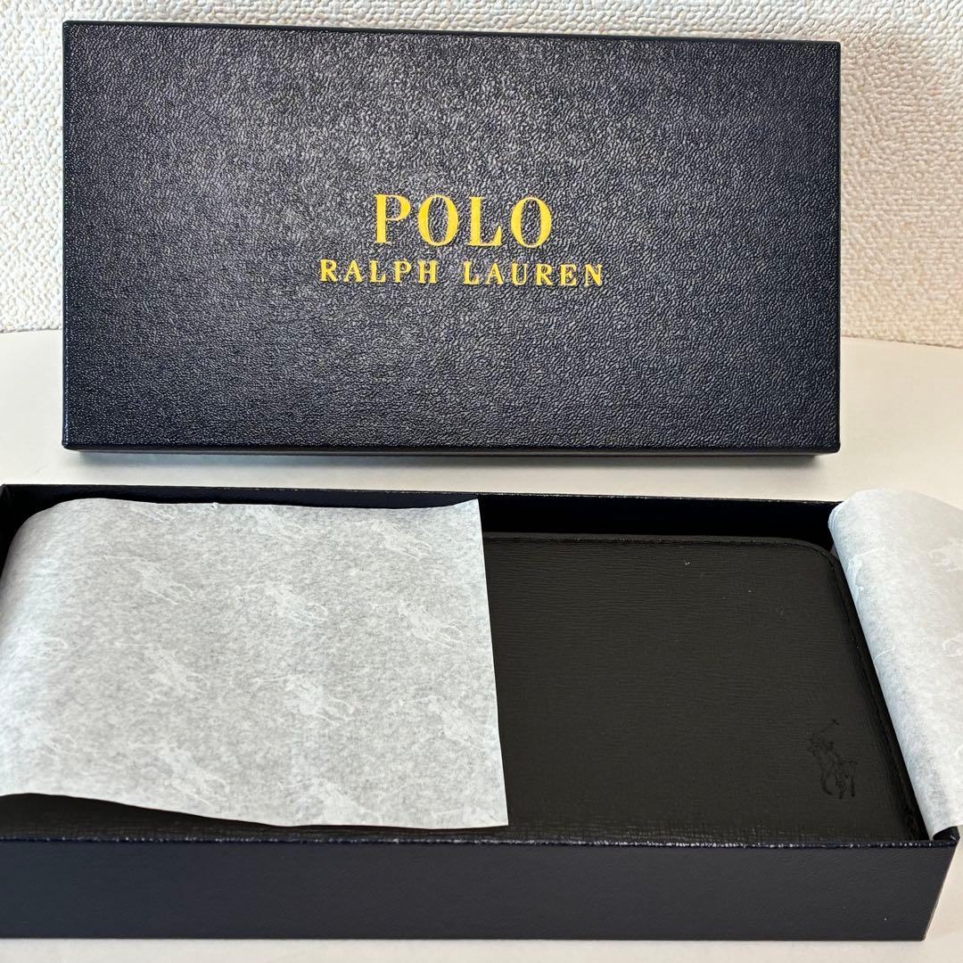 新品未使用 ポロラルフローレン ラウンドジップ長財布 ブラック