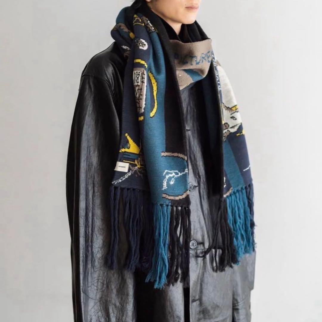 SHINYA KOZUKA 24AW マフラー スカーフ ネイビー