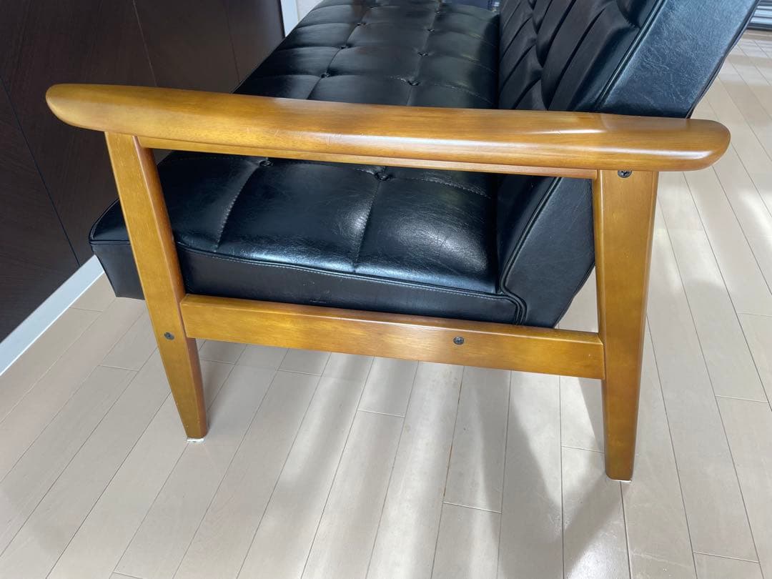 カリモク60 Kチェア　2シーター　スタンダードブラック