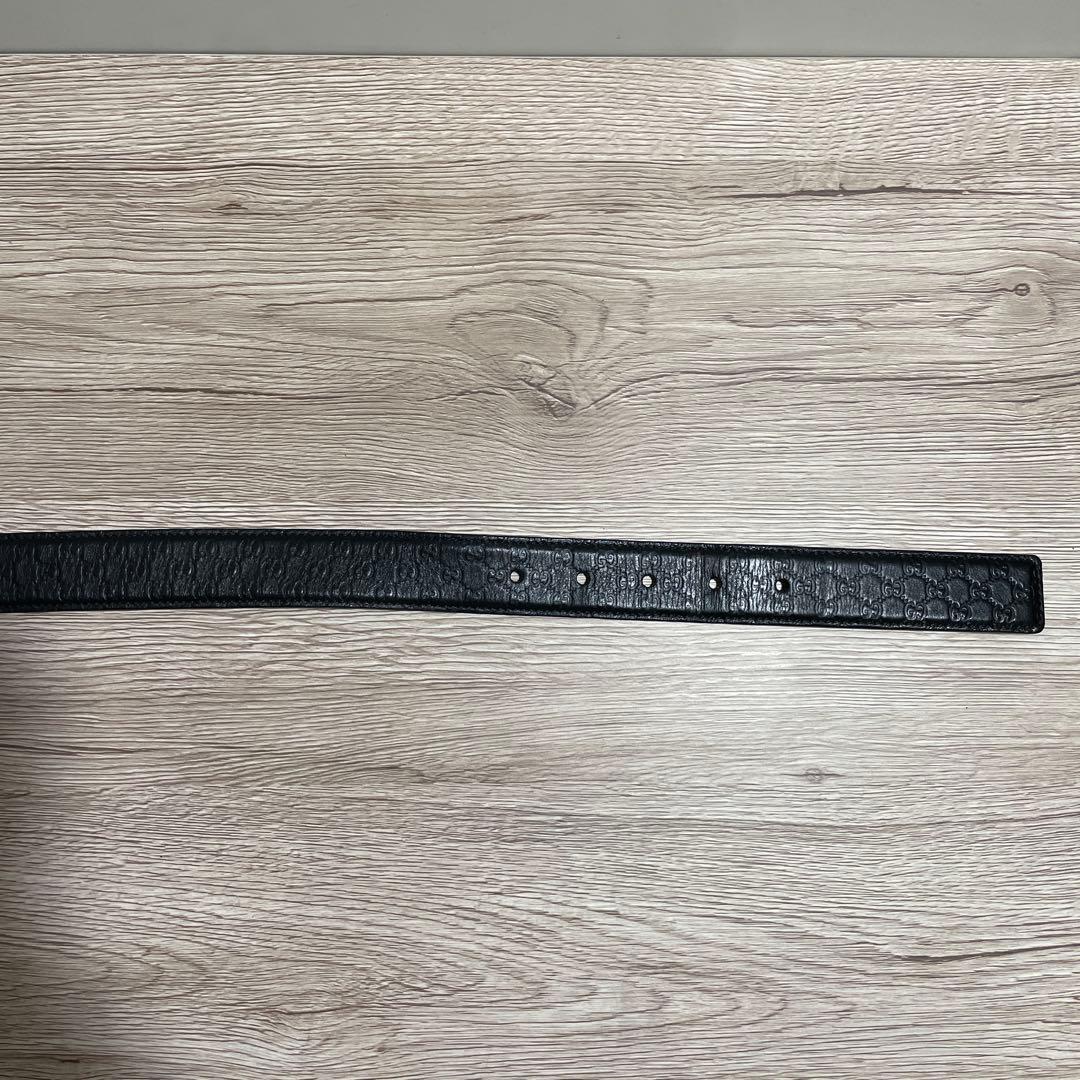 多田浩之 GUCCI グッチ　Gマーク型押し　ベルト　レザーブラック