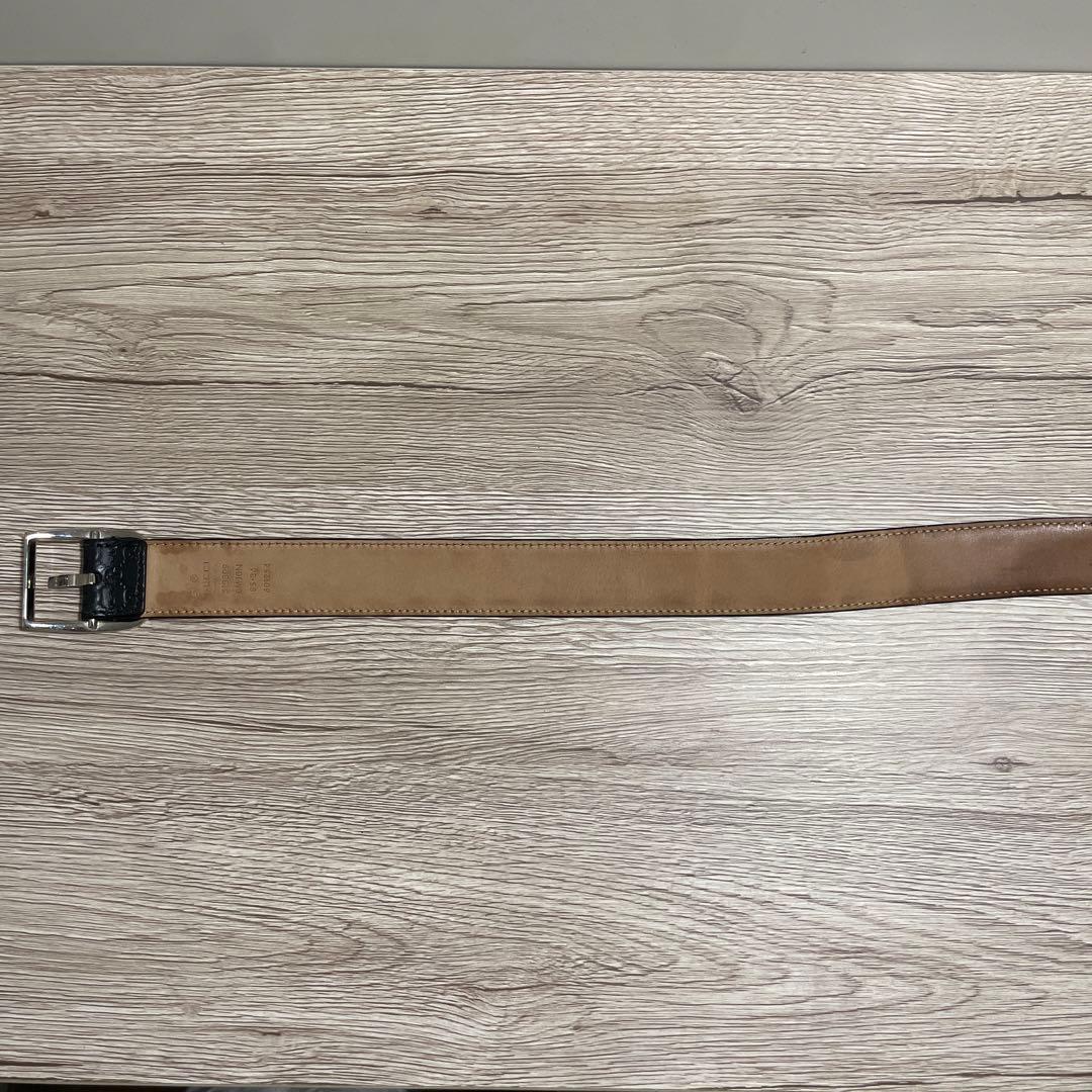 多田浩之 GUCCI グッチ　Gマーク型押し　ベルト　レザーブラック