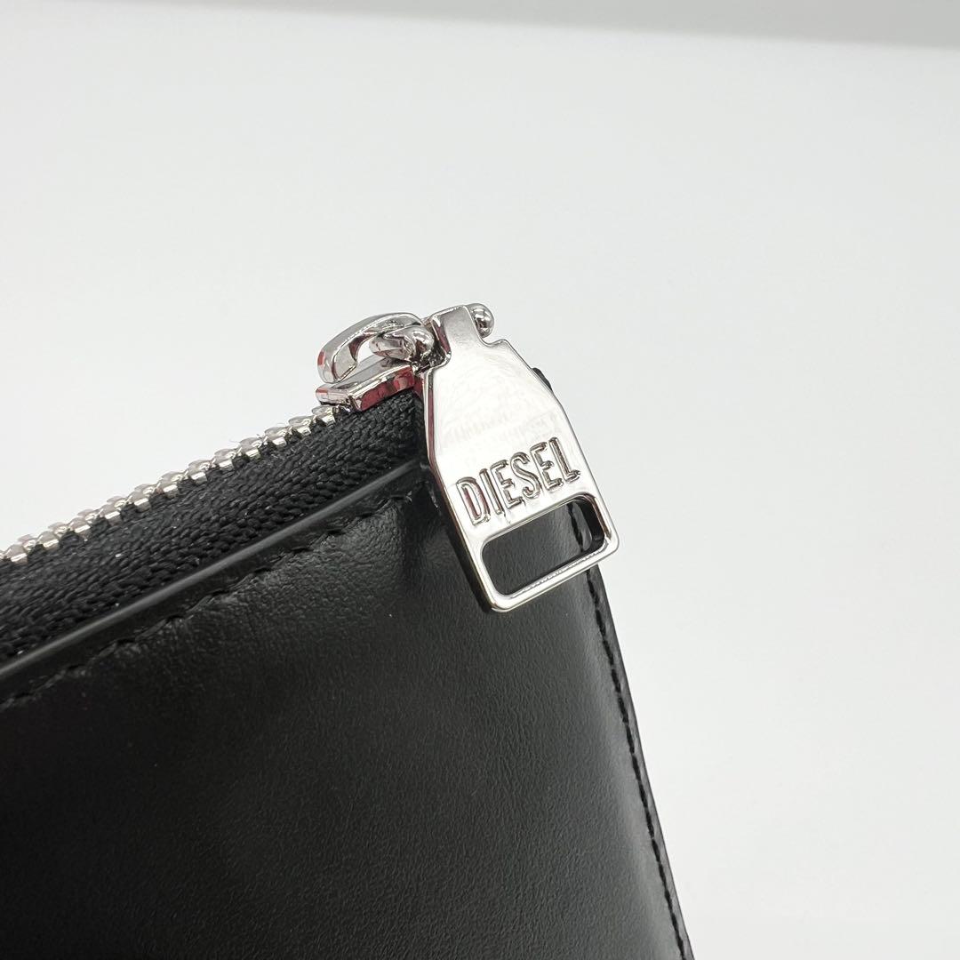 新品未使用✨DIESEL 二つ折り財布 オーバルDロゴ レザー 黒 25SS