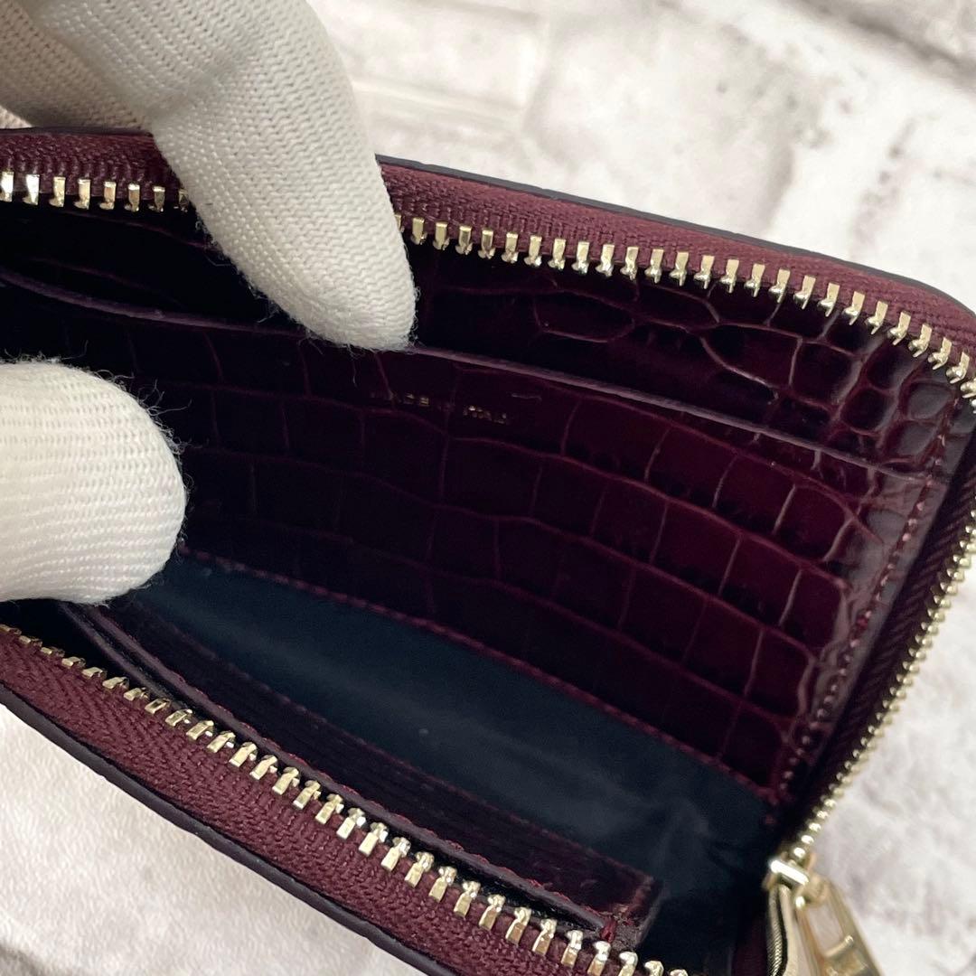 未使用品✨ポールスミス　ミニ財布　クロコ　マルチストライプ　ボルドー