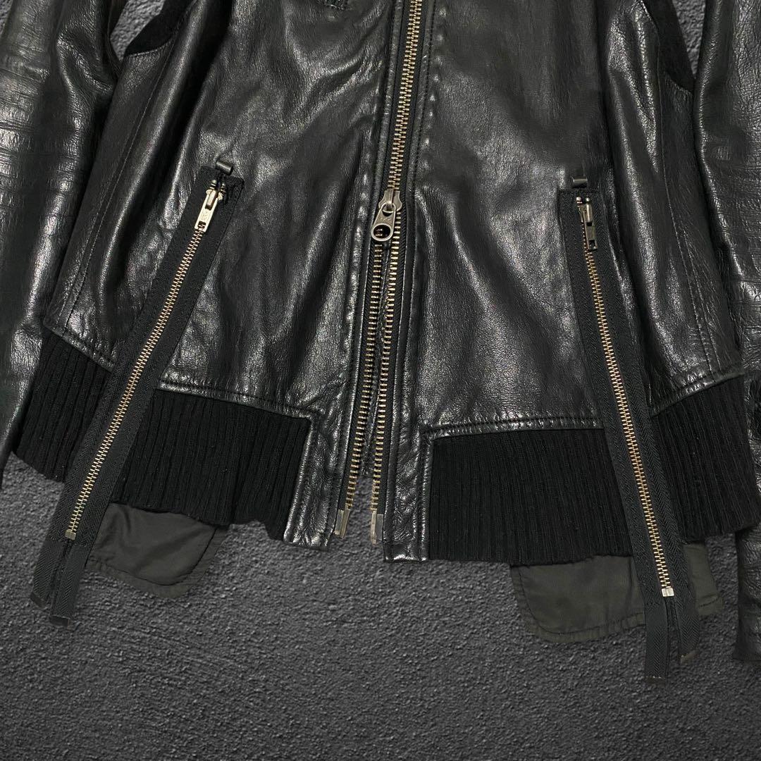 ジャケット・アウター L.G.B. deer skin leather biker jacket