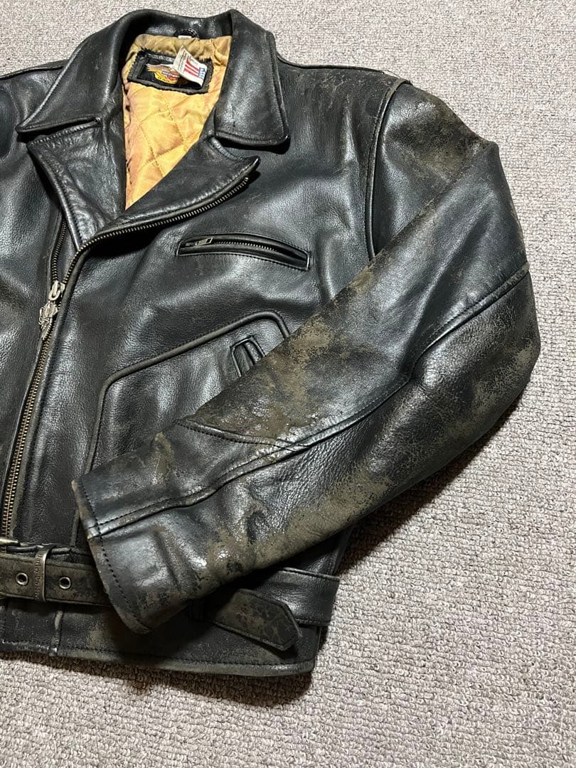 90s Harley-Davidson ダブルライダース 襤褸 スタッズ 希少
