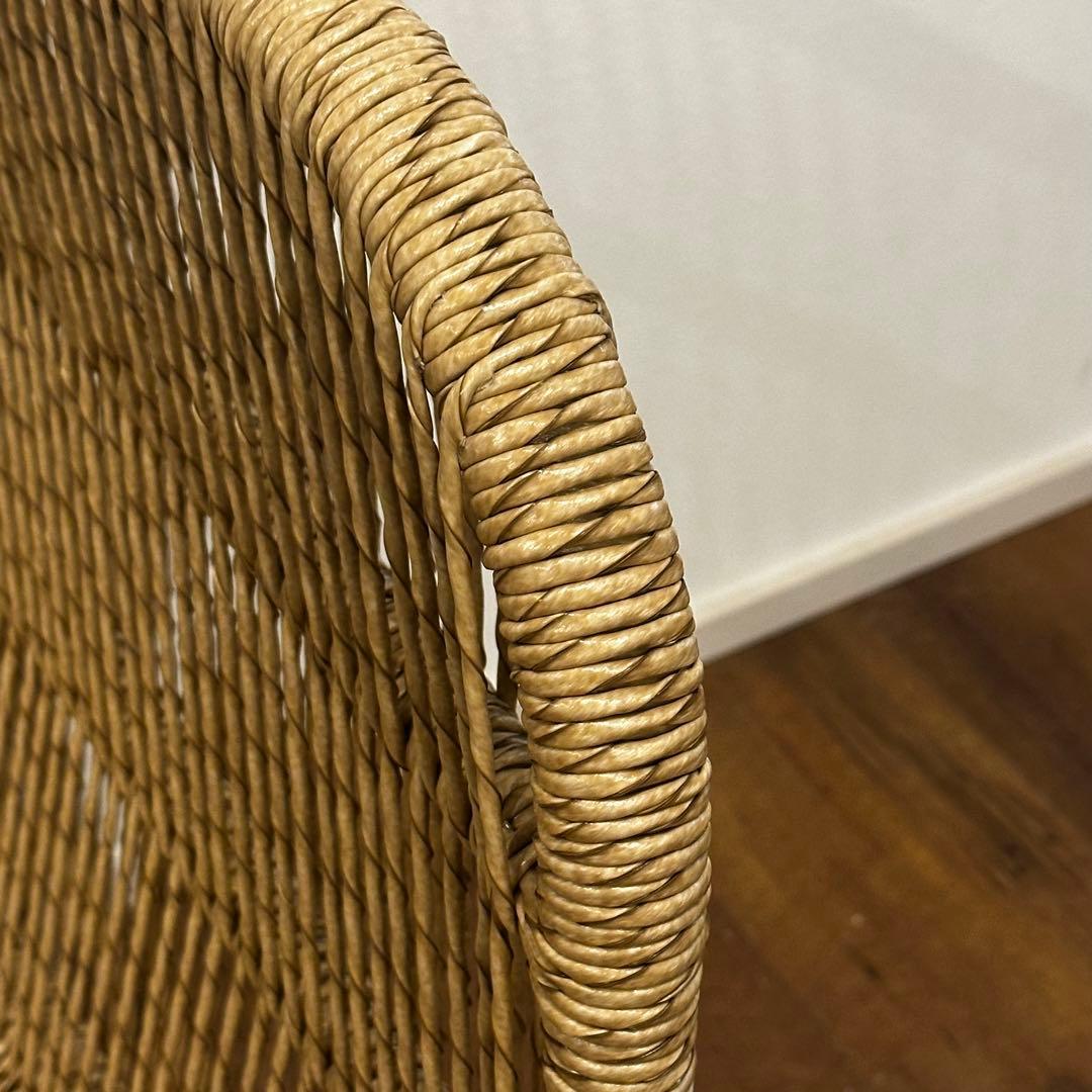 【大訳あり】シンセティックラタン×チーク無垢材モダンチェア　通常88,000円が