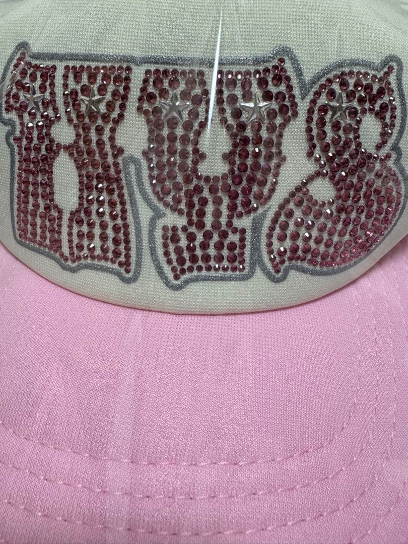 新品HYSラインストーンメッシュキャップ【HYPNOTIZED LOGO】ピンク