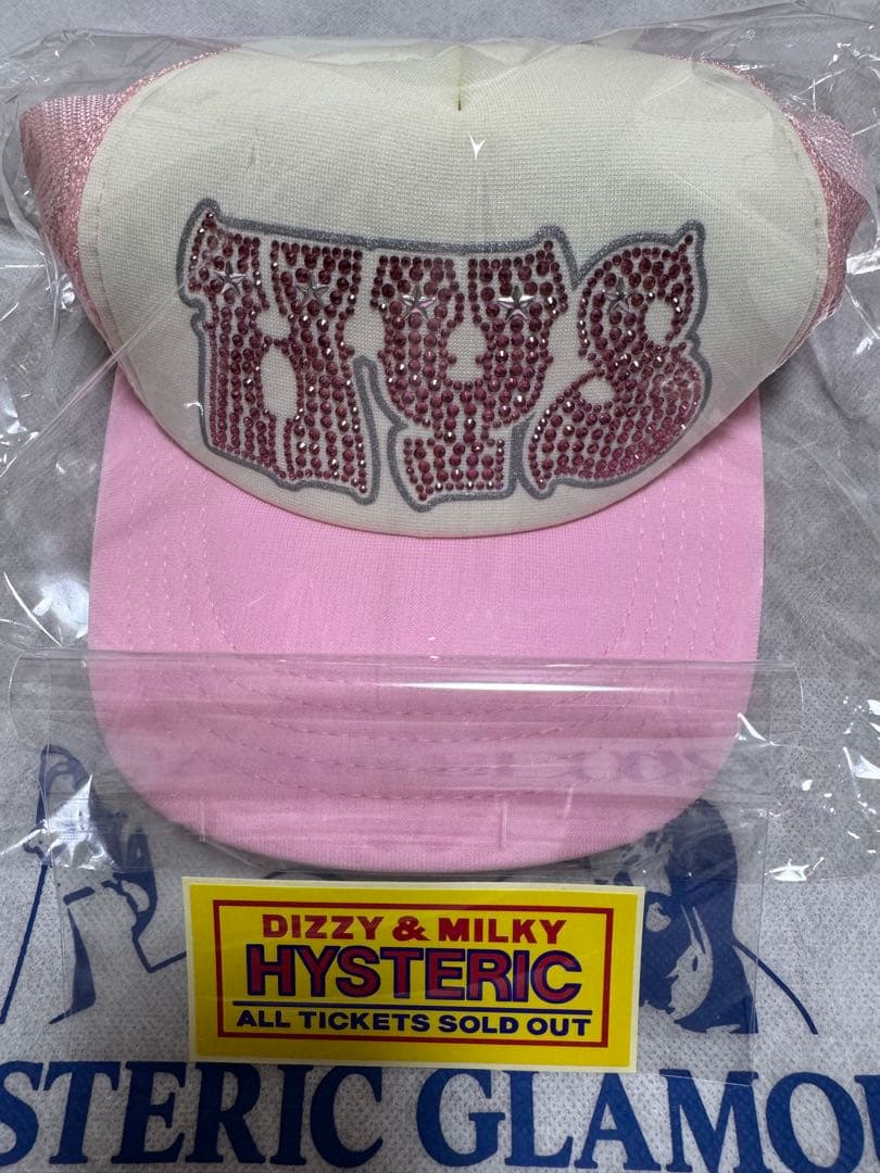 新品HYSラインストーンメッシュキャップ【HYPNOTIZED LOGO】ピンク