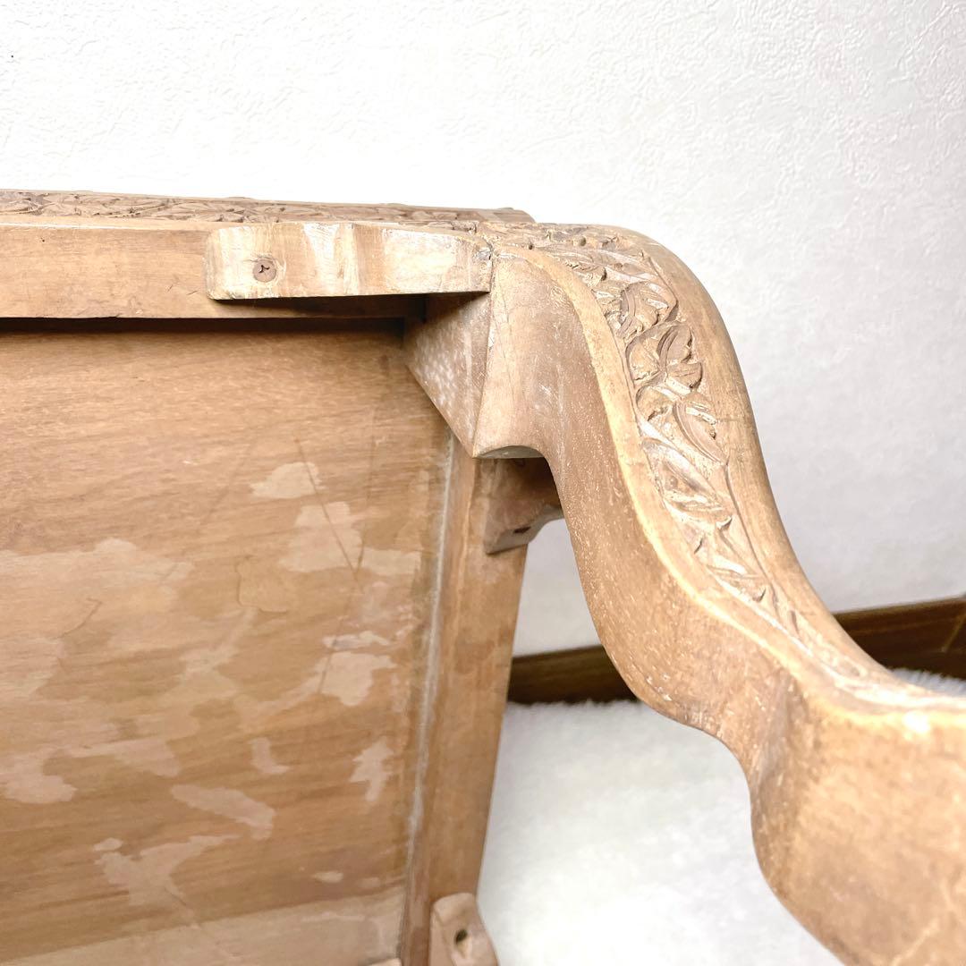 アンティーク 猫脚 猫足 家具 アジアン ローテーブル ガラス板83×45×37