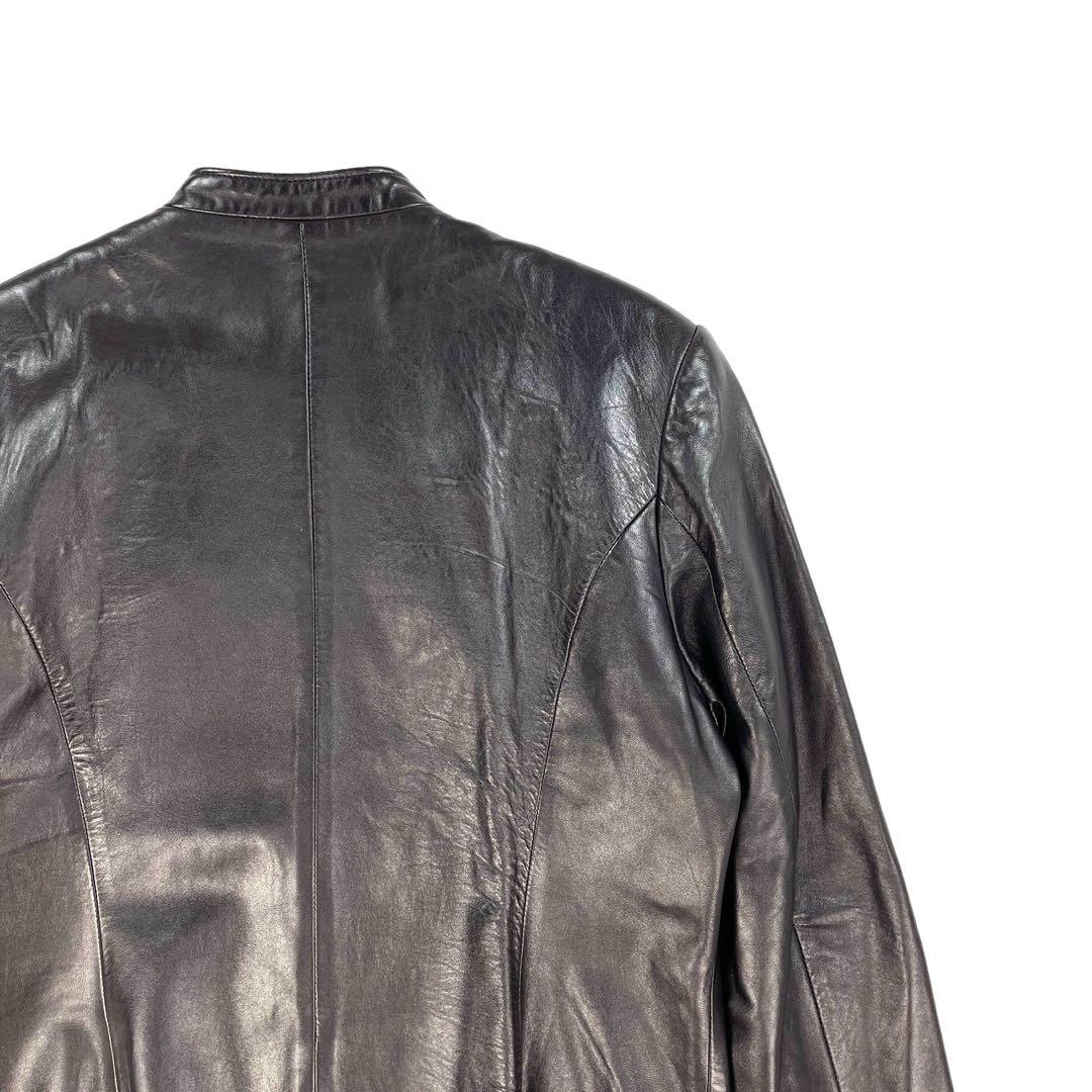 【最高級】 90s 本革 ヴィンテージ 刺繍 金ボタン レザージャケット 極美品