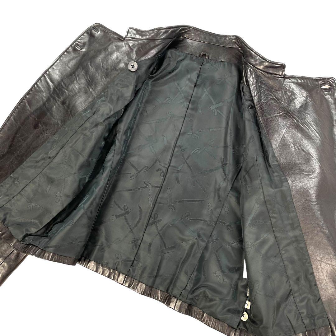 【最高級】 90s 本革 ヴィンテージ 刺繍 金ボタン レザージャケット 極美品