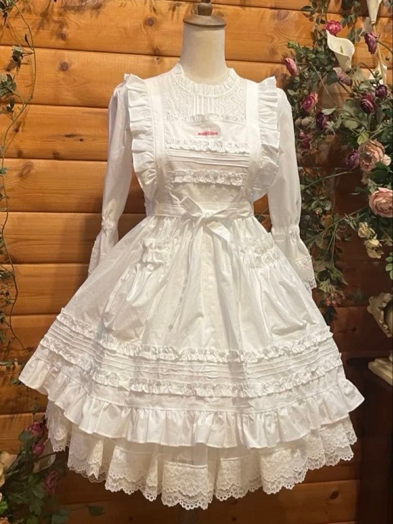 モモコハウス　白　エプロン　ミニ