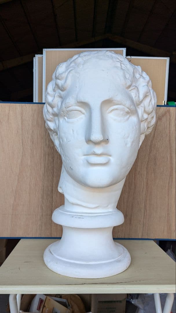 古典的プラスター彫刻の頭像　パルテノン首像　中古品