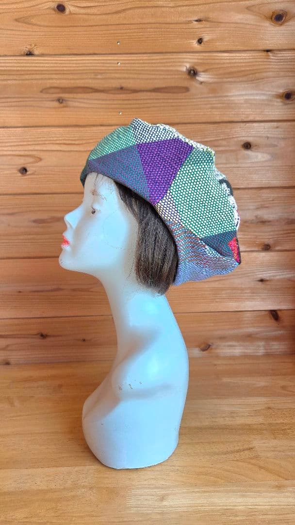 パッチワーク ベレー帽 マルチカラー