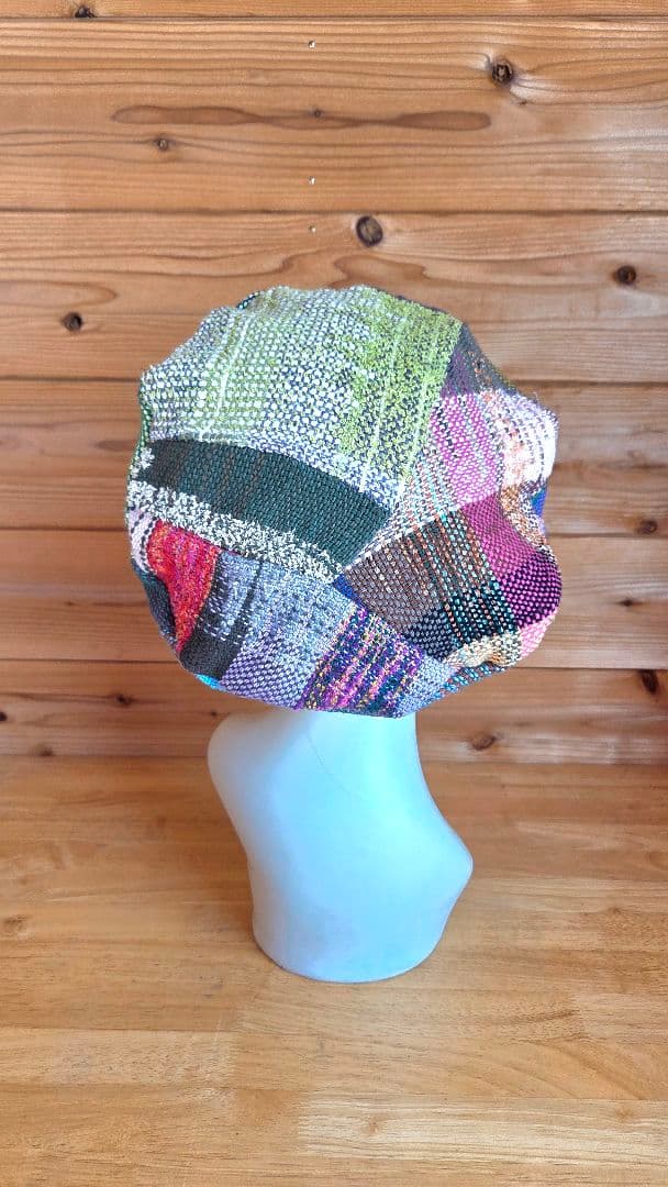 パッチワーク ベレー帽 マルチカラー