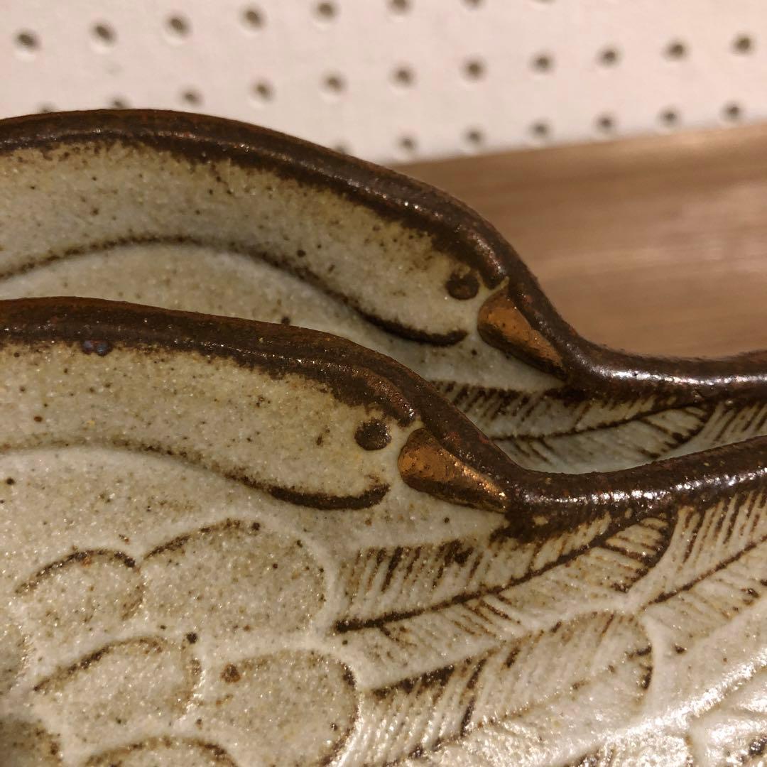 【よしざわ釜】oldwhite 白鳥の小皿＜金彩＞