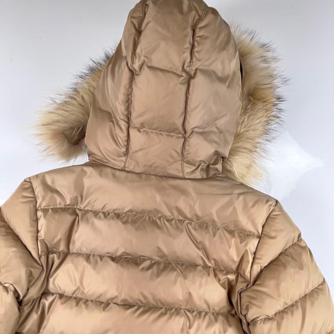 【美品】モンクレール 2way ロングダウン フード ファー付き ベージュ