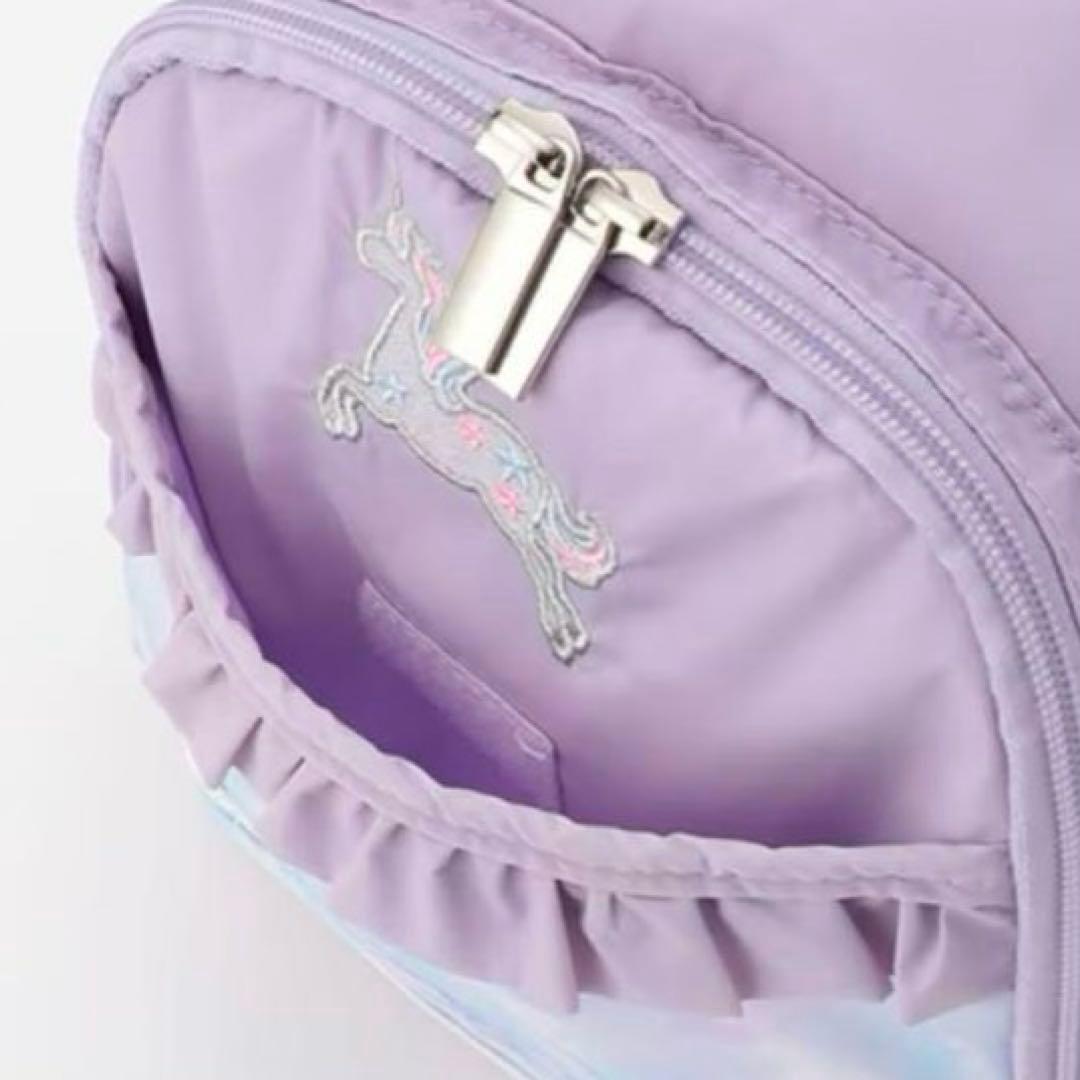 メゾピアノ シャボン玉ユニコーン柄　ナイロンリュック　中