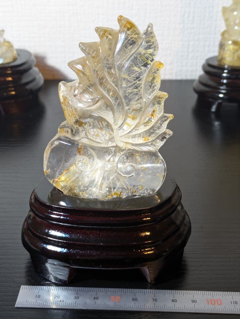 高品質✨　ライモナイトインクォーツ　九尾の彫り物