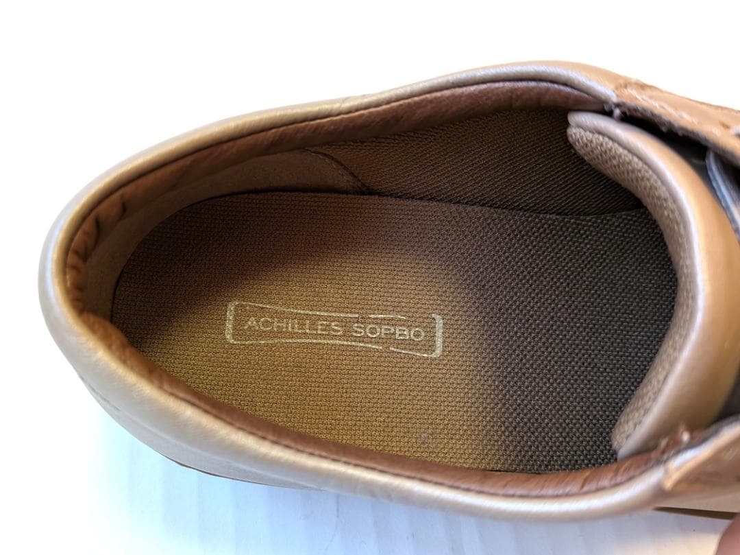 美品 アキレスソルボ コンフォート スニーカー レザースリッポン 24.5