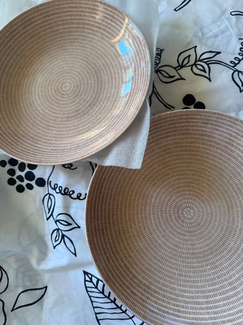 廃盤ARABIA 24H avec 24cm パスタプレート　ベージュ2枚セット