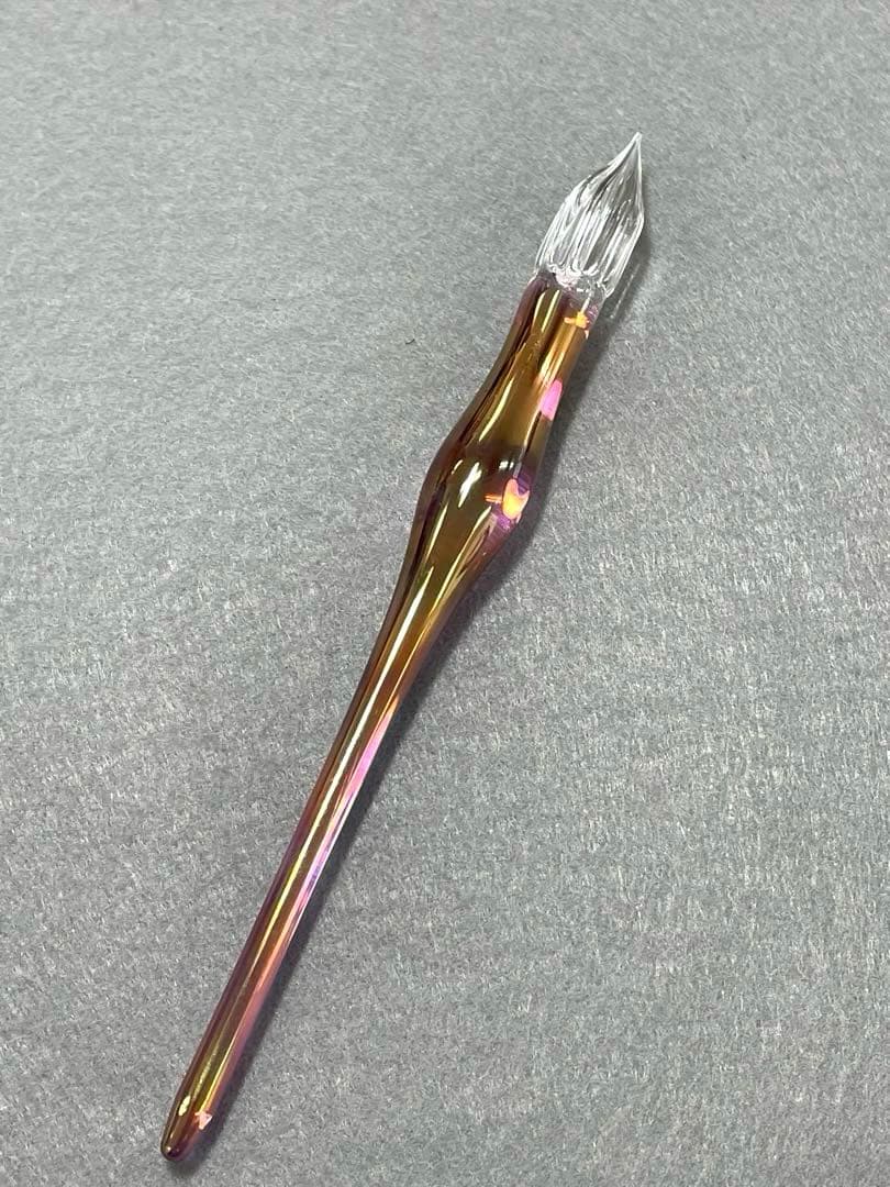 【美品】ガラス工房aun （アウン）ガラスペン 2本セット（マーブルF・太陽B）