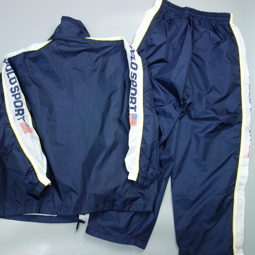 ペ*ゼ様 7898 90s ポロスポーツ ナイロン ジャージ セットアップ メン