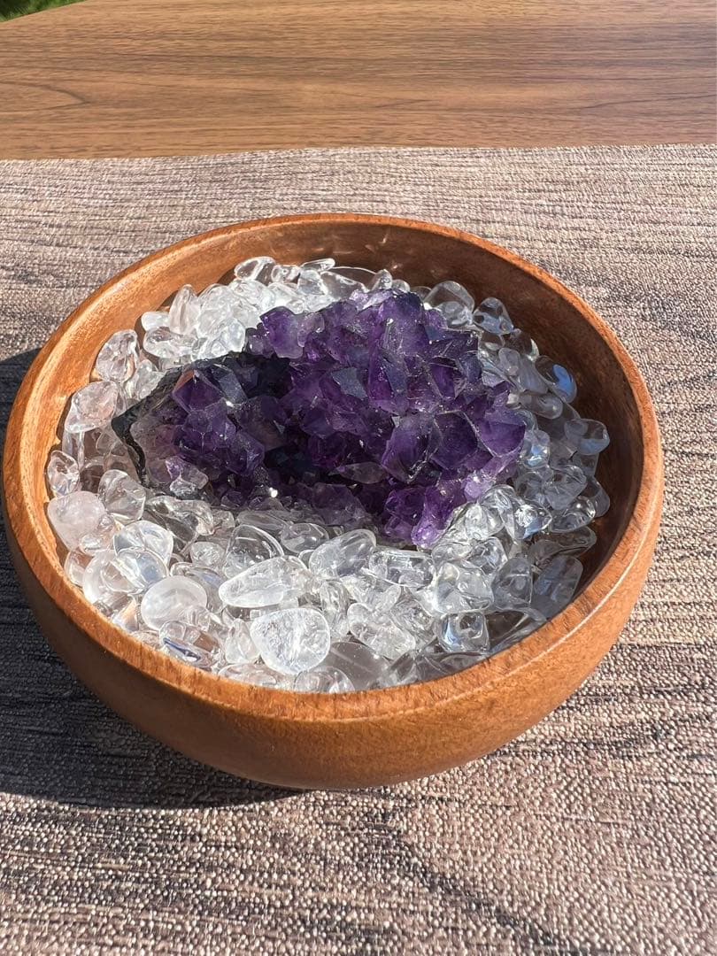 A173 フラワーアメジスト　クラスター 水晶さざれ石　3点セット