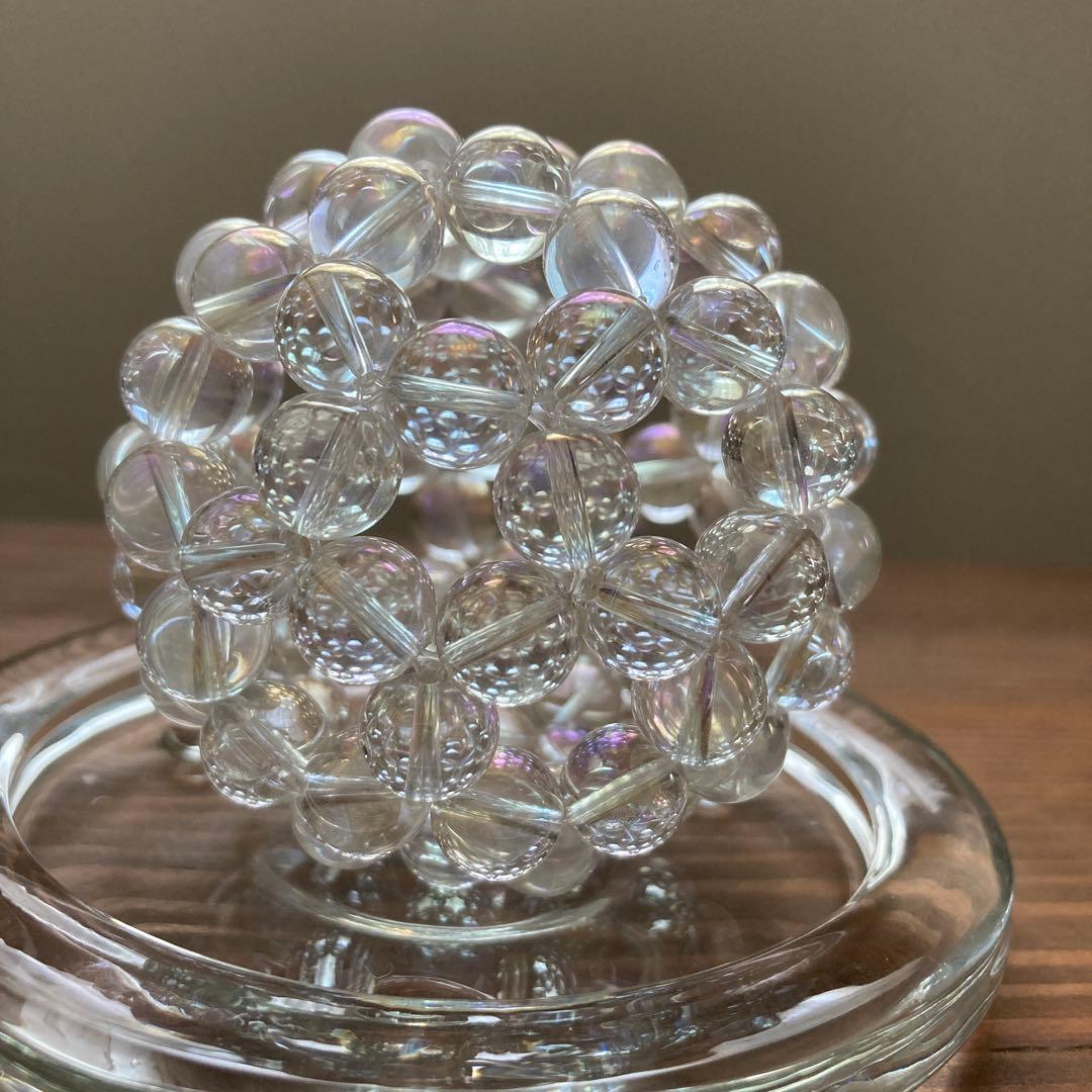 ブルーコーン フラーレン 神聖幾何学 宇宙テーマ エンジェルオーラ水晶 10㎜