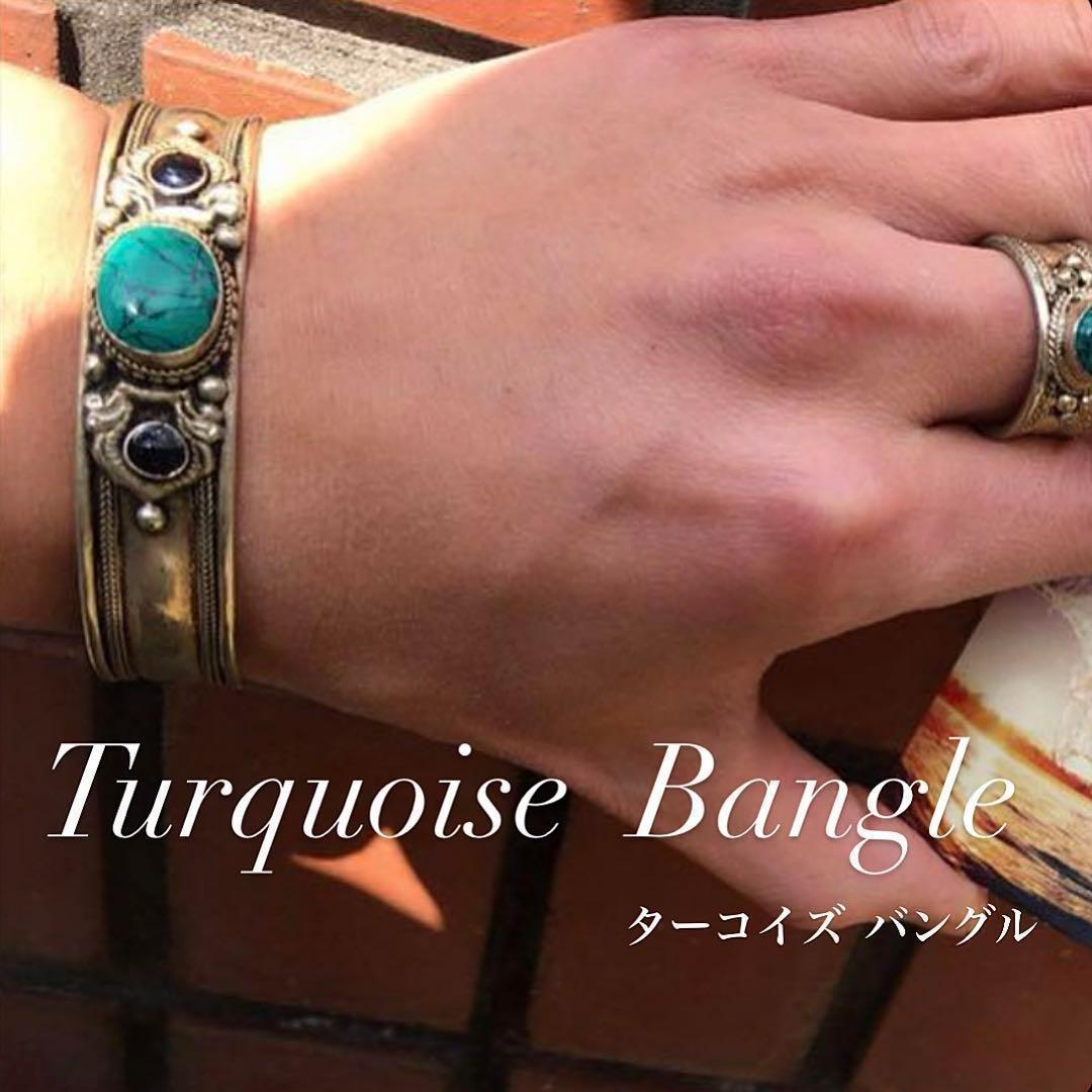 a 【日本未入荷】 メンズ バングル ターコイズ インディアンジュエリー tqb