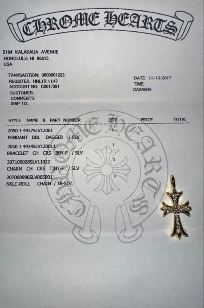 クロムハーツ　タイニーファット　チャーム　ペンダント　22k ダイヤ