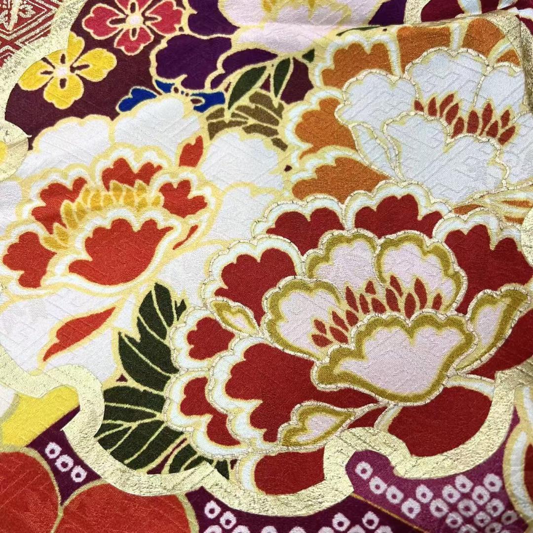 ≪早い者勝ち≫【美品】 振袖 正絹 成人式 古典柄 振袖単品 黄 S*45 ●