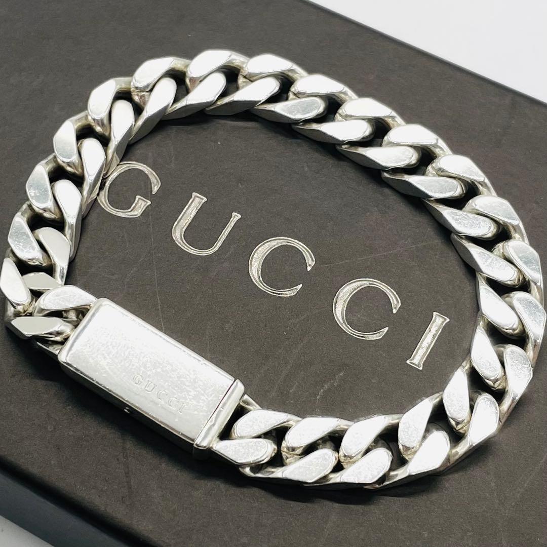 美品⭐️GUCCI ブレスレット IDプレート 喜平 シルバー925 19号