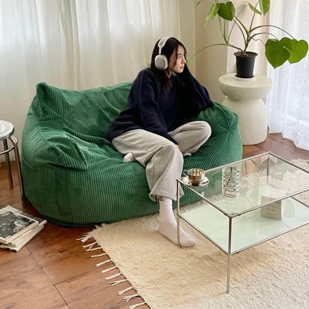 loosy 2人掛け　ビーズソファ　Green