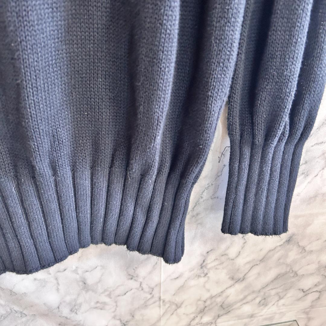 Y's ワイズ タートルネック コットン ニット ロングワンピース ブラック