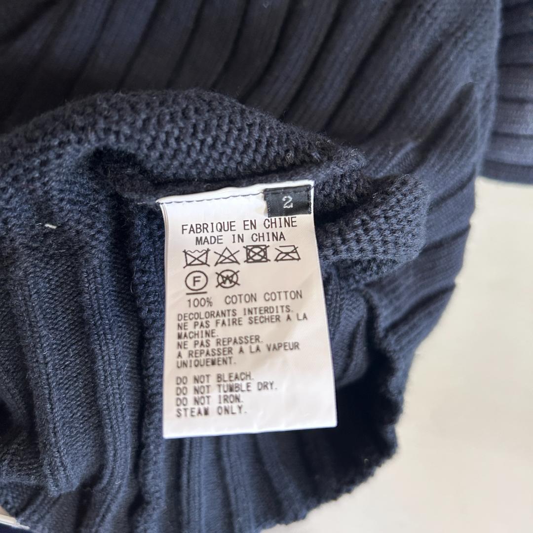 Y's ワイズ タートルネック コットン ニット ロングワンピース ブラック