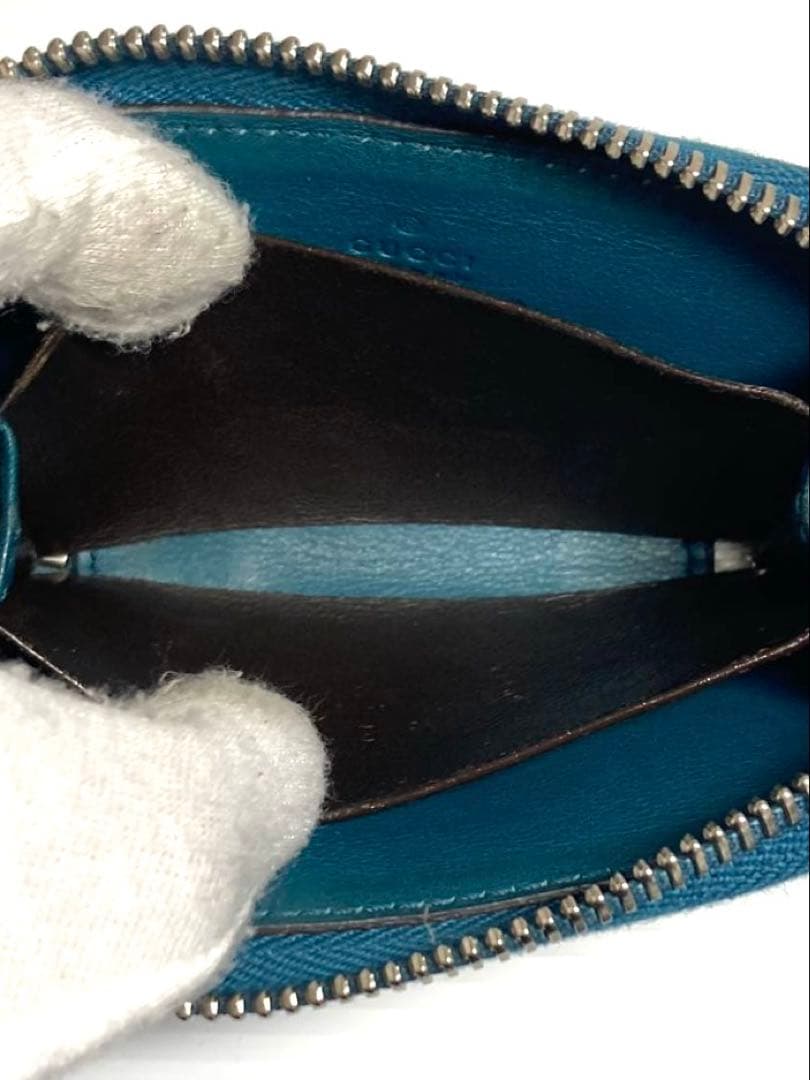 GUCCI グッチ　クロコ　ラウンドファスナー　ケース　カードケース　箱付