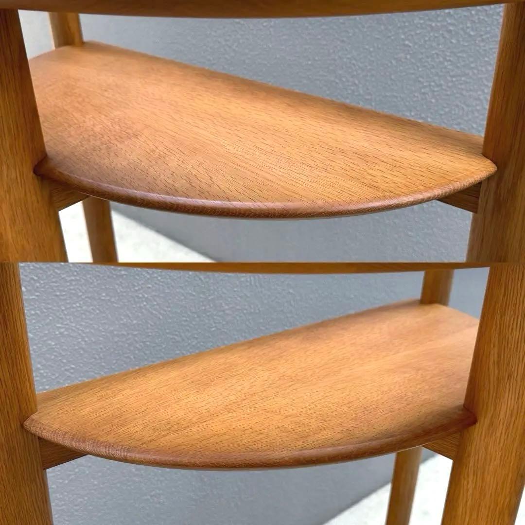 北欧調 コンソールデスク 日進木工 ガラス天板 木製 オーク 机 下棚付き