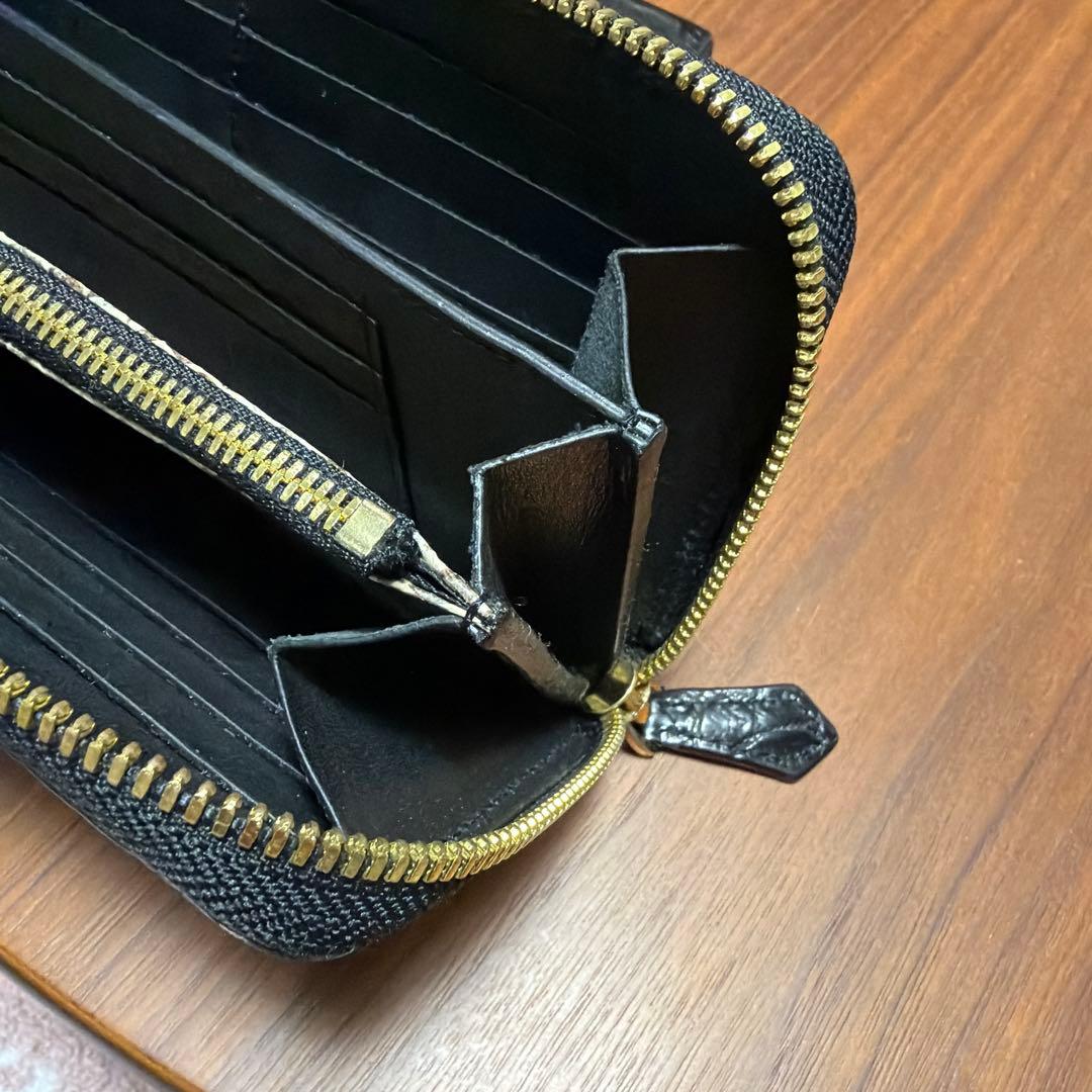 ブラックレザー クロコダイル 長財布