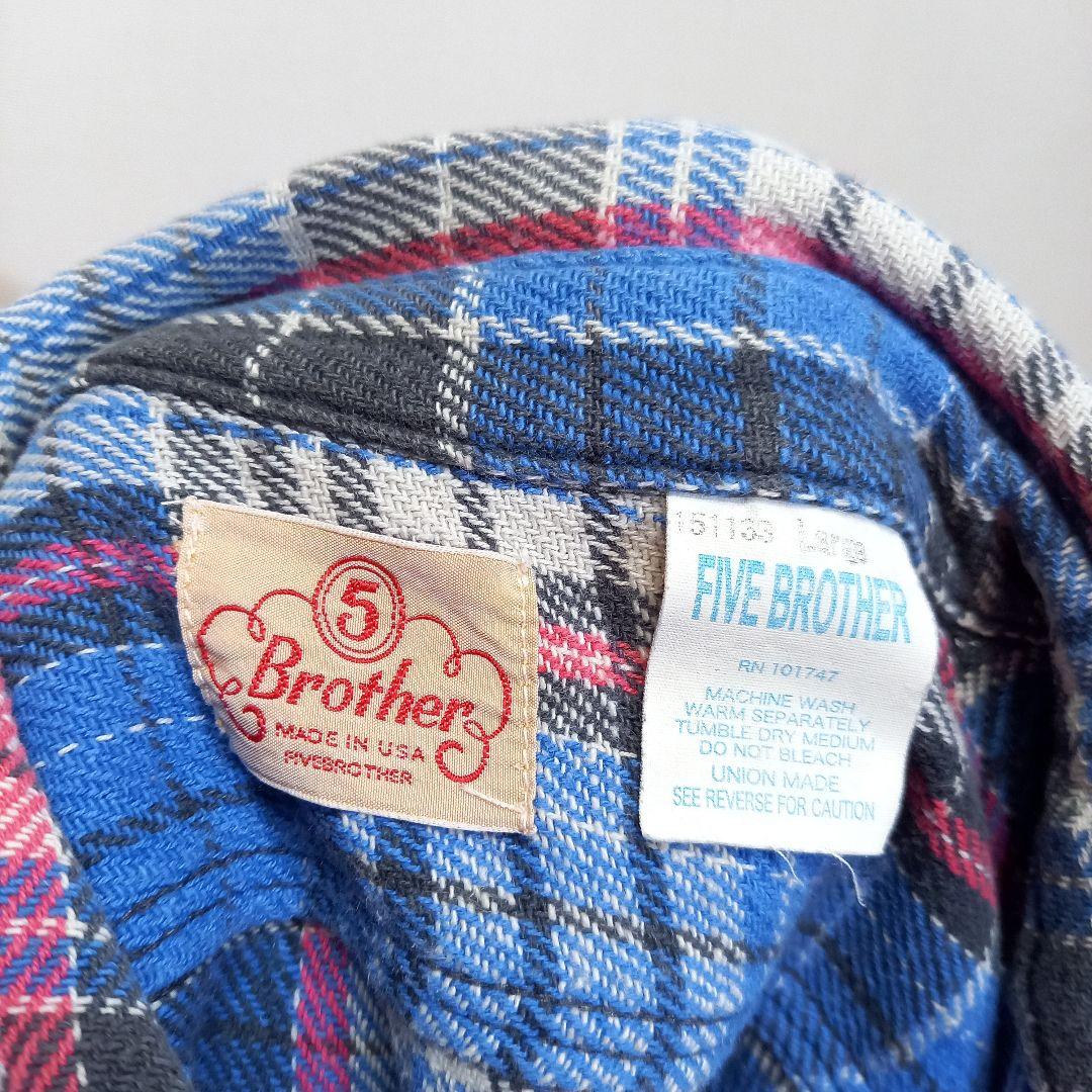 50s 復刻 USA製 FIVE BROTHER ヘビーネルシャツ マチネル L