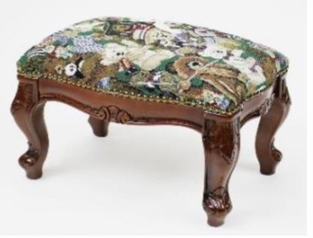 イタリア製　テディベア柄　フットスツール