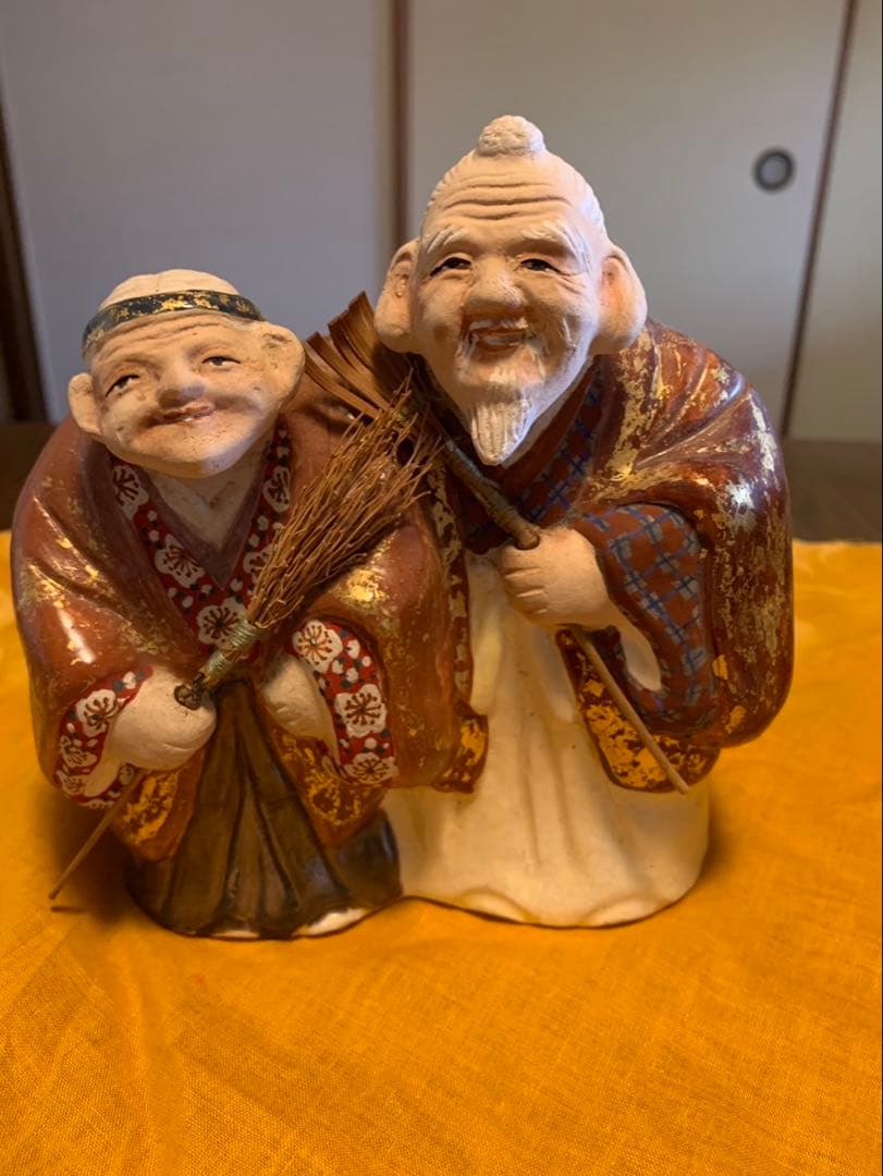 清水焼き　置物　高砂人形　清水六兵衛