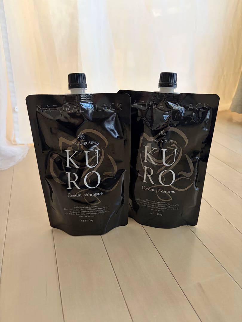 【新品】KURO ナチュラルブラック クリームシャンプー 400ml 2本セット
