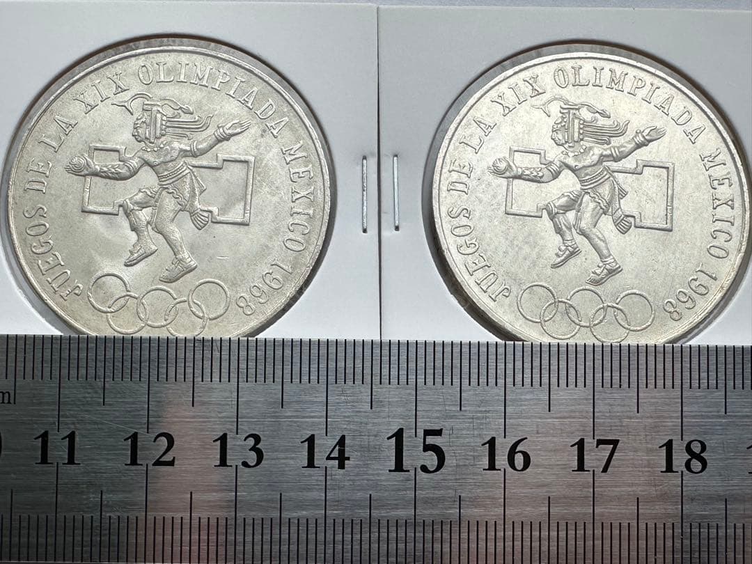 メキシコ銀貨　6枚銀貨　3枚五輪エラー　希少　エラー銀貨　古銭　本物